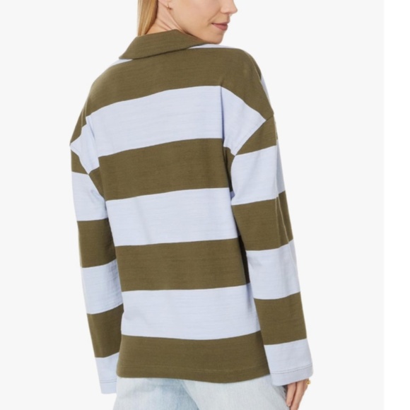 VINTAGE-INSPIRED MADEWELL 100 % COTTON STRIPE RUGBY POLO - Picture 2 of 12